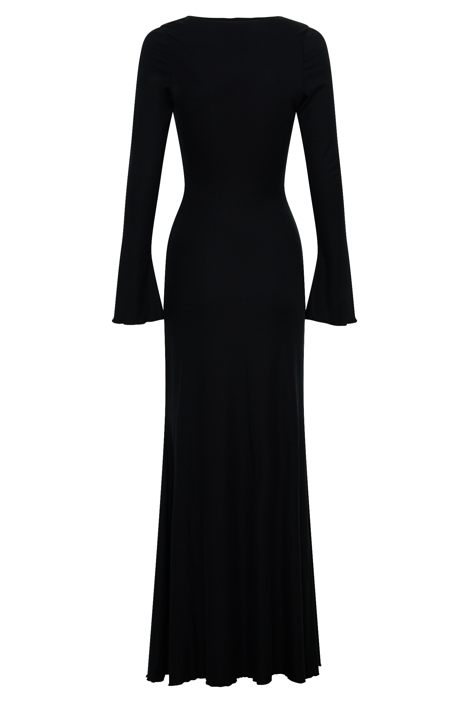 Tanya Buttoned Long Sleeve Maxi Dress - Black