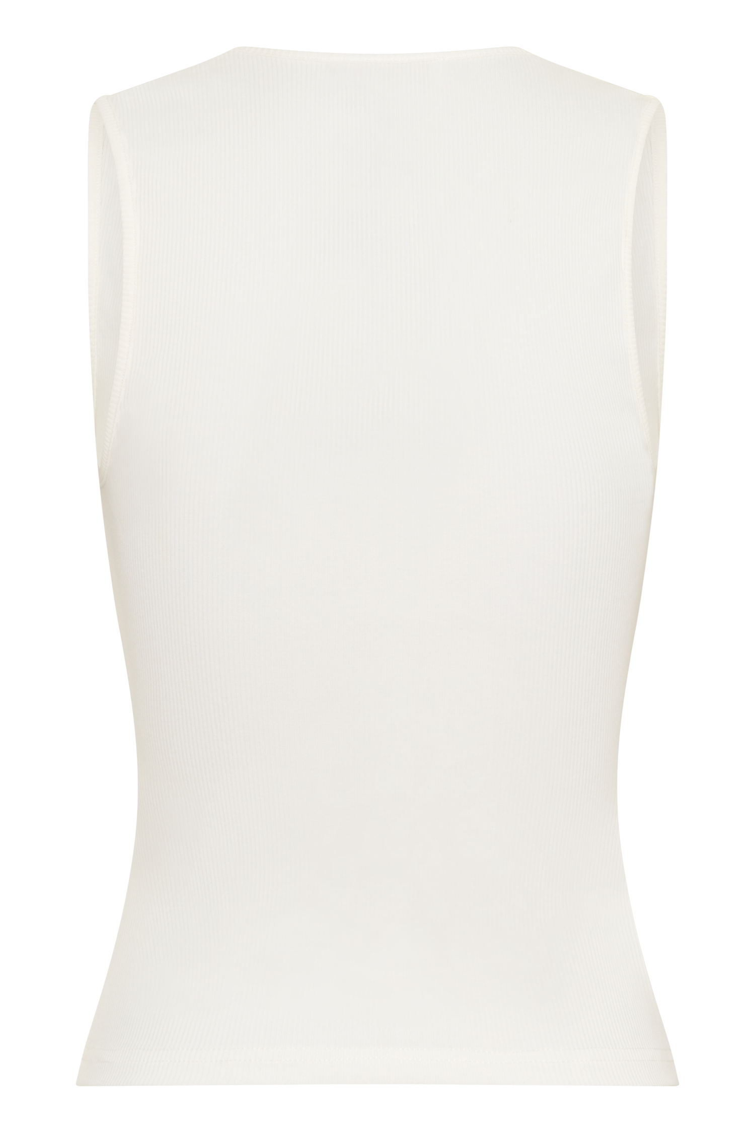Vianna Broderie Ribbed Tank Top - Ivory