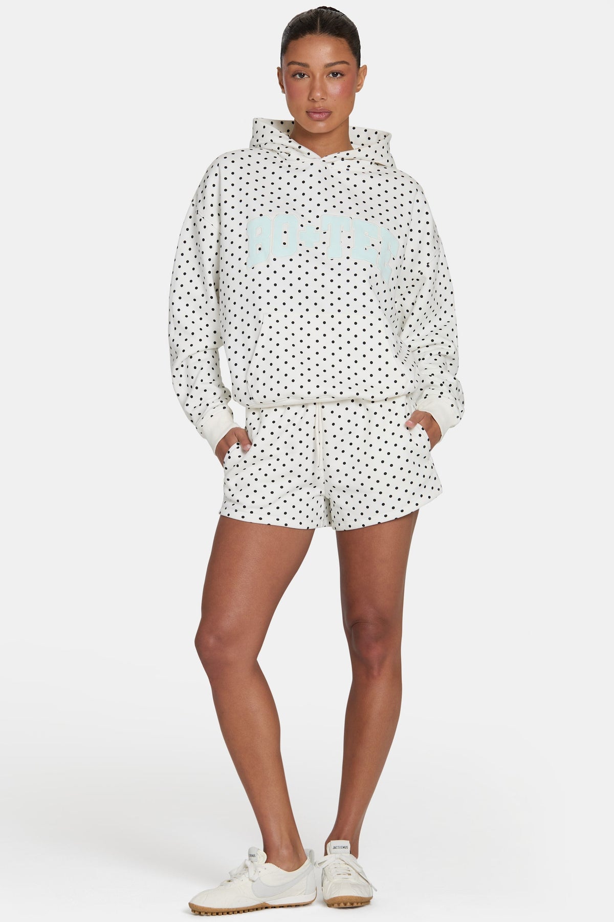 Sweat Shorts in Coconut Polka Dot