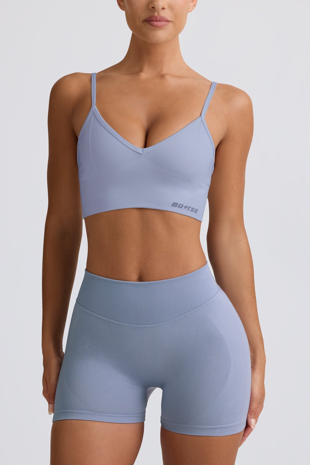 Define Luxe Mini Shorts in Blue Grey