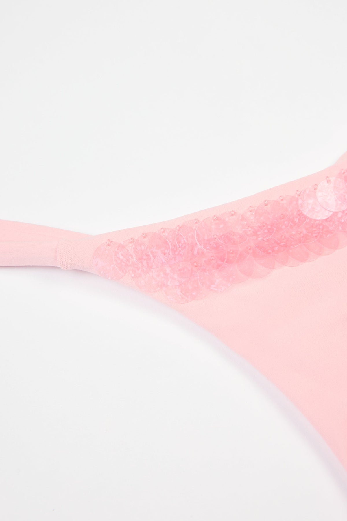 Side-Tie Thong Bikini Bottoms  in Baby Pink