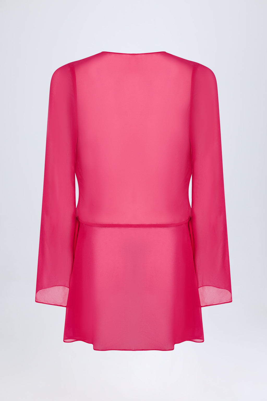 Cowl-Neck Mini Dress in Fuchsia Pink