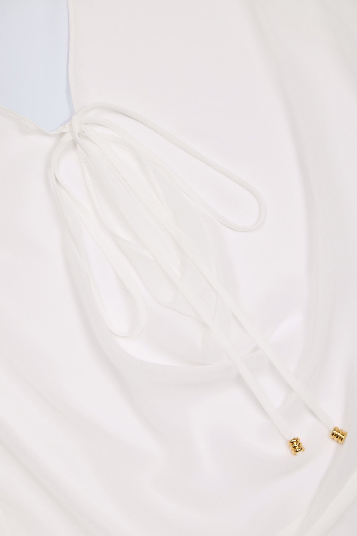 Cowl-Neck Mini Dress in White