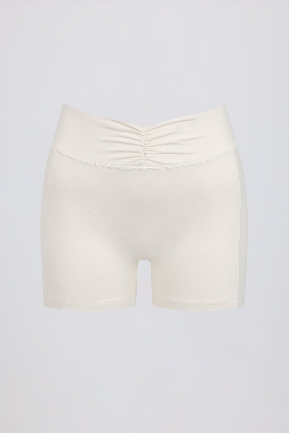 Ruched Mini Shorts in Vanilla