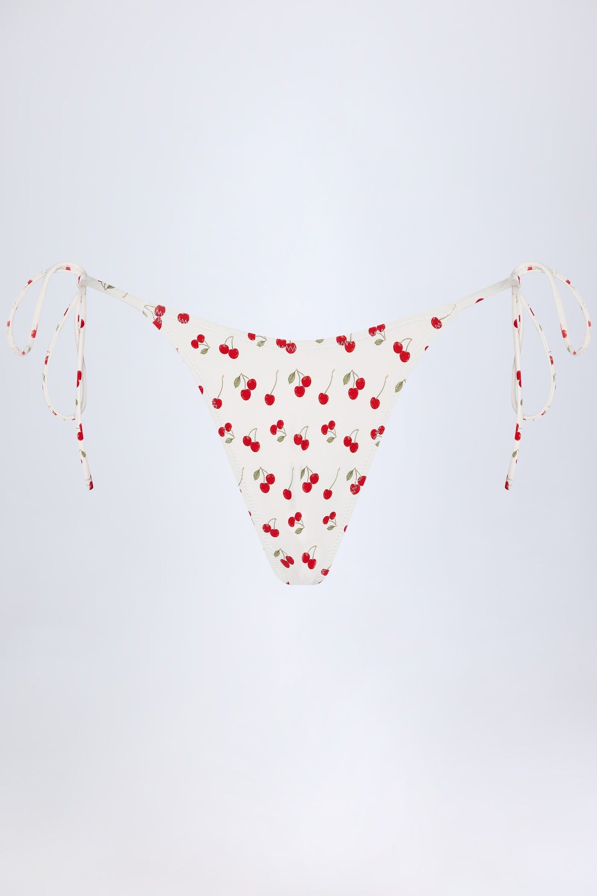 Side-Tie Cheeky Bikini Bottoms in Cherry Print