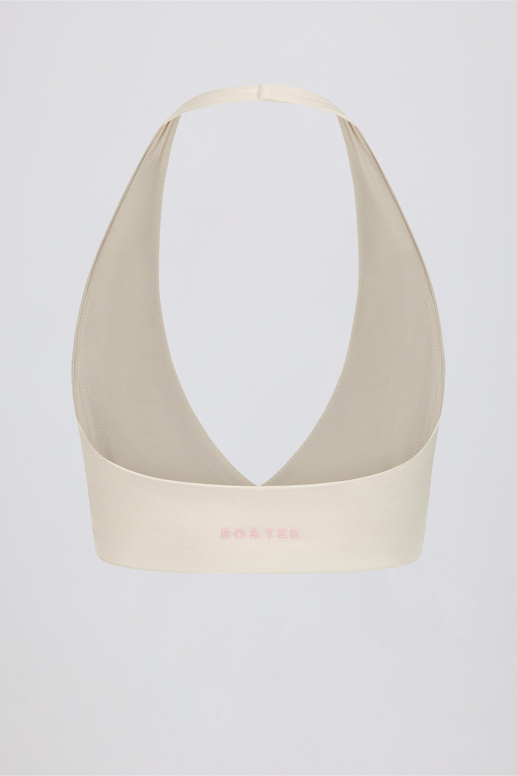 Brushed Jersey V-Neck Sports Bra in Vanilla