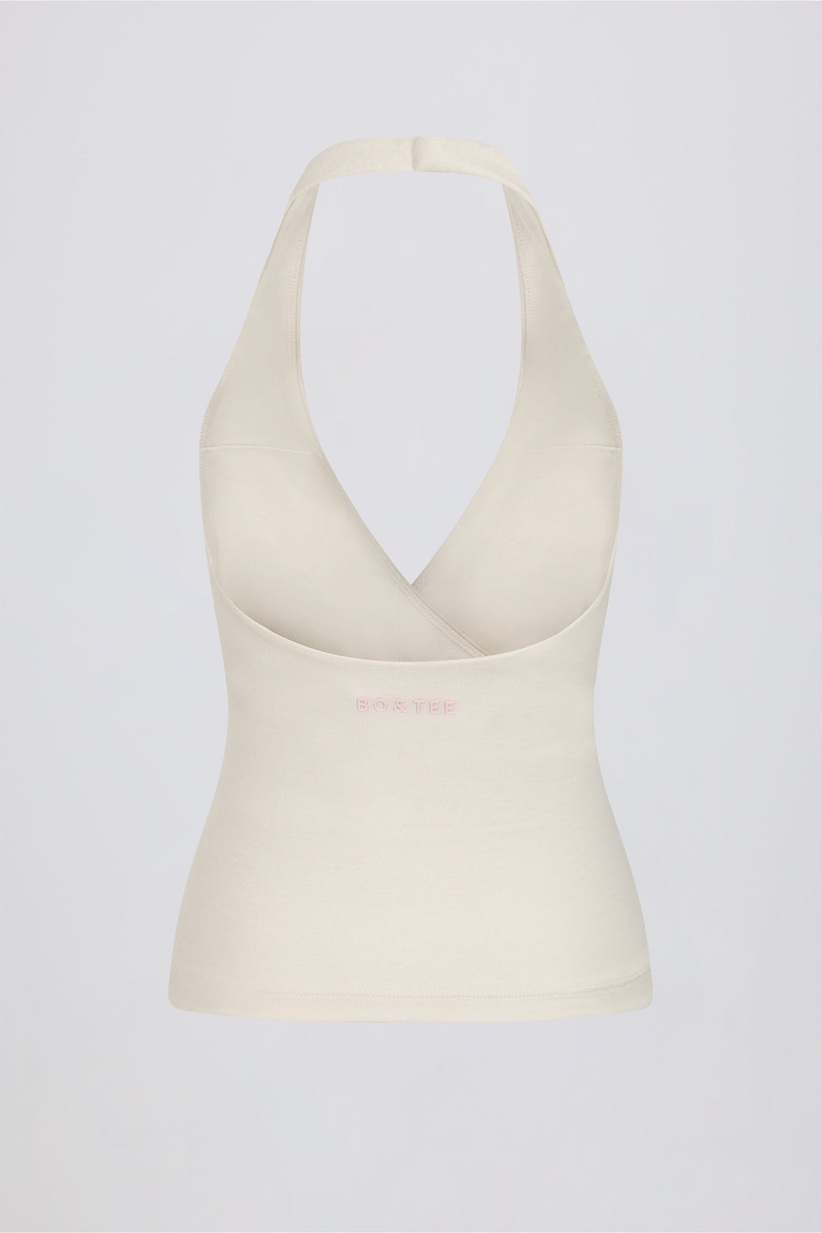 Halterneck Open-Back Tank Top in Vanilla